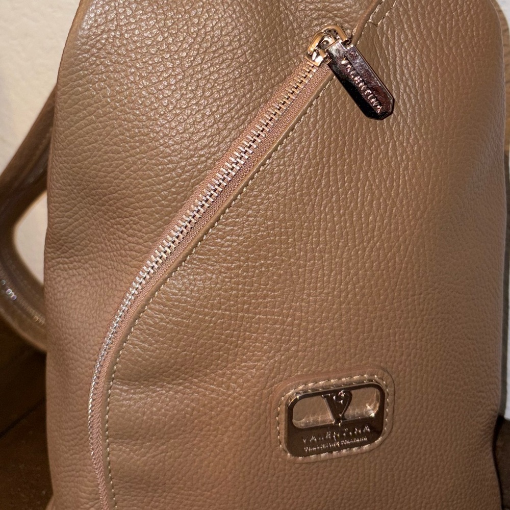 Valentina Tan Leather Backpack NWOT - Picture 2 of 12
